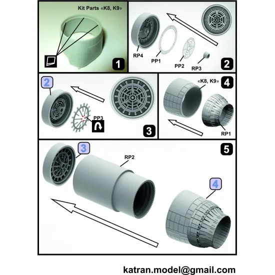 Katran 4807 - 1/48 F-14A Tomcat Exhaust Nozzles (opened) for Tamiya (aircraft)