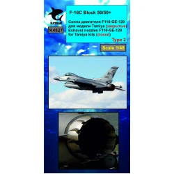 Katran 4827 1/48 F-16C Block 50/50+ Viper, Exhaust Nozzles engine closed Tamiya