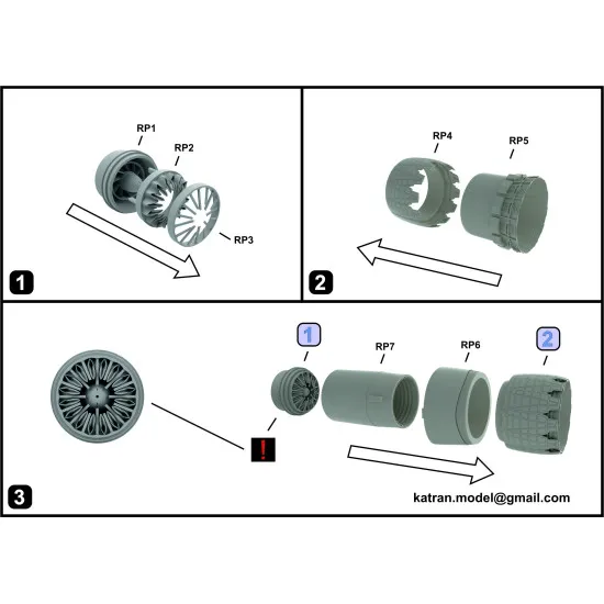 Katran 4834 - 1/48 F-16E/F Block 60 Desert Falcon, Exhaust Nozzles engine opened