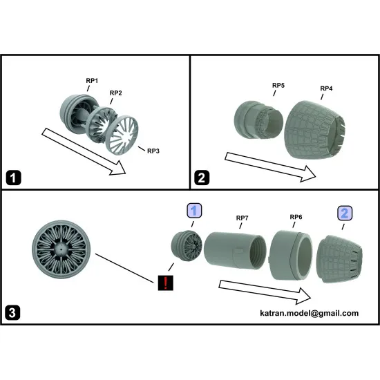 Katran 4847 1/48 F-16E/F Block 60 Desert Falcon, Exhaust Nozzles engine (closed)