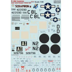 Us Stock Print Scale 48-158 - 1/48 - P-38j Lighting Aces Over Europe 1944-45 Part 2