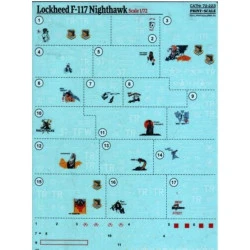 Print Scale 72-223 - 1/72 Lockheed F-117 Nighthawk (Aircraft wet decal)