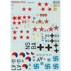 Print Scale 72-361 - 1/72 Decal For Petlyakov Pe-2, (Aircraft wet decal)