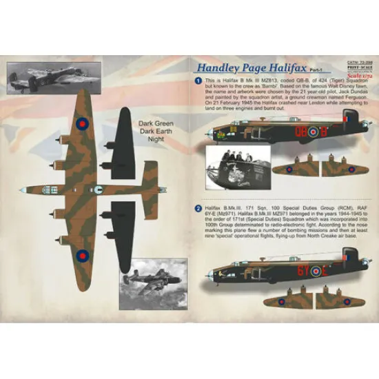 Print scale 72-398 - 1/72 - NEW Handley Page Halifax Part 1