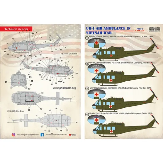 Print scale 48-189 - 1/48 UH-1 Air Ambulance in Vietnam War Part 2