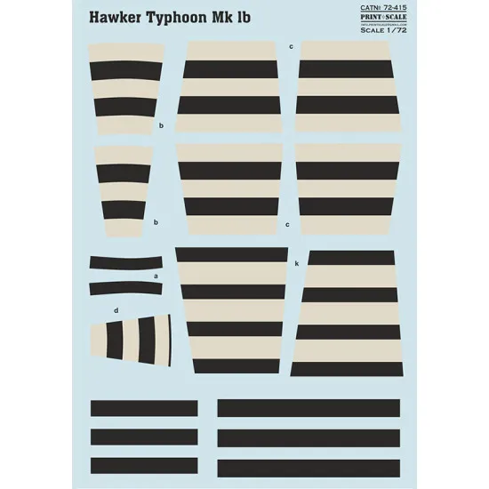 Print scale 72-415 - 1/72 Hawker Tyhoon Mk.Ib decal for aircraft