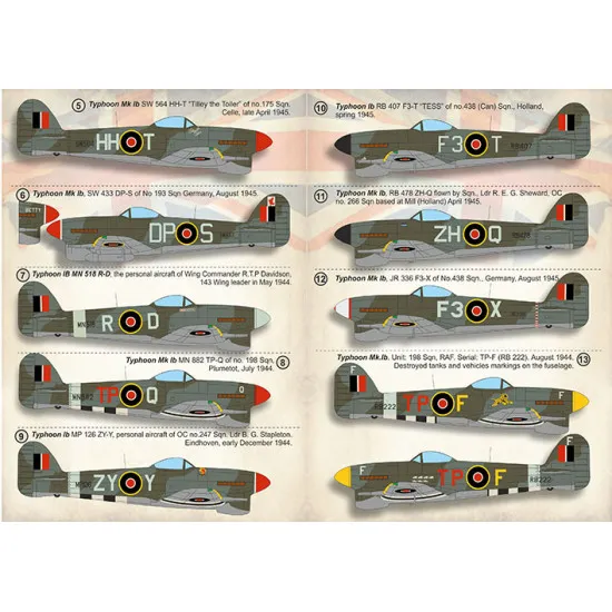 Print scale 72-415 - 1/72 Hawker Tyhoon Mk.Ib decal for aircraft