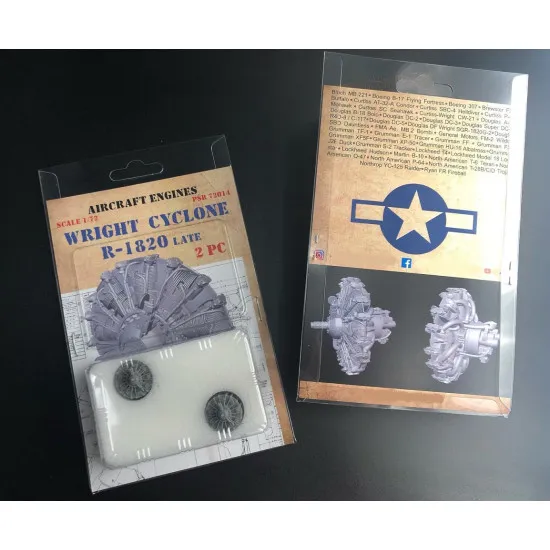 Print scale PSR72014 - 1/72 Wrint Cyclone R-1820 Late 2 PC resin model kit