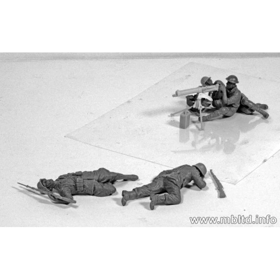 Vickers Machine Gun team, North Africa Desert Battle Series, WW II era 5 figures 1/35 Master Box 3597