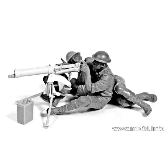 Vickers Machine Gun team, North Africa Desert Battle Series, WW II era 5 figures 1/35 Master Box 3597