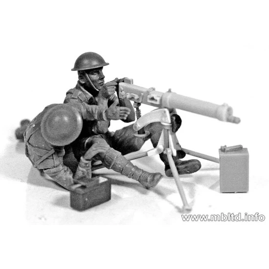 Vickers Machine Gun team, North Africa Desert Battle Series, WW II era 5 figures 1/35 Master Box 3597