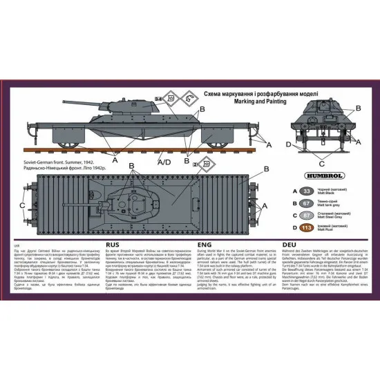 UMT 674 - 1/72 Tank Destroyer armored railway platform model kit