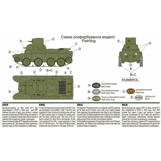 UMT687 - 1/72 Armored personnel carrier based on the BT-7 tank