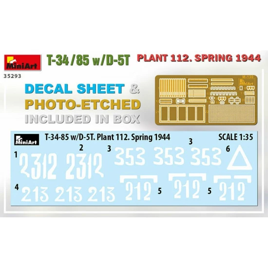 Miniart 35293 - 1/35 Tank T-34/85 with a D-5T cannon. Factory 112 (Spring 1944)