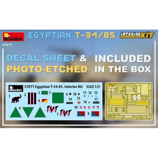 Miniart 37071 - 1/35 Egyptian tank T-34/85 with interior scale model kit