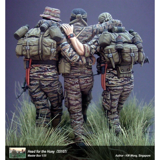 Head for the Huey, Vietnam War series 5 figures 1/35 Master Box 35107