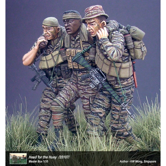 Head for the Huey, Vietnam War series 5 figures 1/35 Master Box 35107