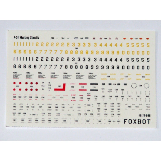Foxbot 72-052 - 1/72 Decals U.S.A.F. North American P-51 Mustang Nose Art and Stencils (Part 2)