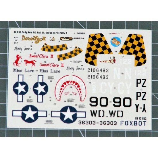 Foxbot 72-053 - 1/72 North American P-51 Mustang Decal Nose Art Part 3