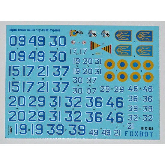 Foxbot 72-056T - 1/72 Decal & stencils Digital Rooks Su-25 Ukrainian Air Forces