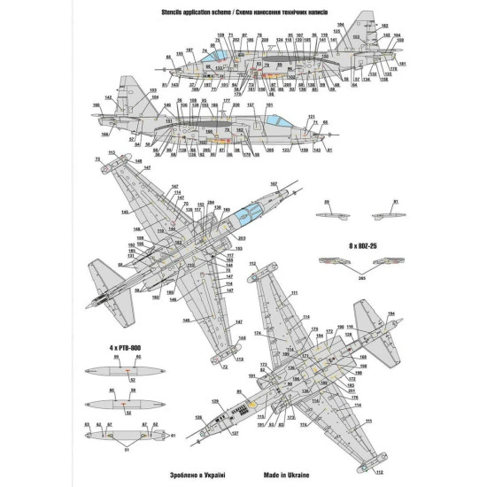 Foxbot 72-056T - 1/72 Decal & stencils Digital Rooks Su-25 Ukrainian Air Forces