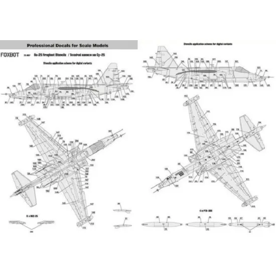 Us Stock Foxbot 72-056t - 1/72 Decal/Stencils Digital Rooks Su-25 Ukrainian Air Forces