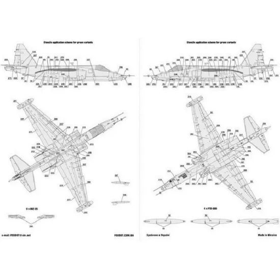 Us Stock Foxbot 72-056t - 1/72 Decal/Stencils Digital Rooks Su-25 Ukrainian Air Forces