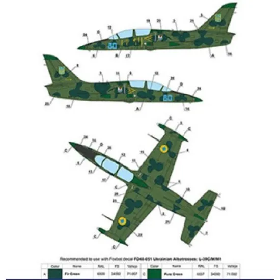 Foxbot FM48-016 - 1/48 Warriors of Light Masks for L-39M1 Blue 80