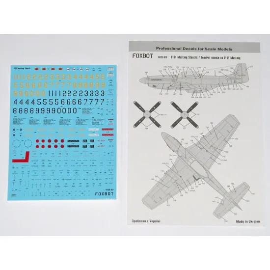 Foxbot 32-012 - 1/32 Decal for NA P-51 Mustang Stencils