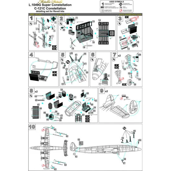 Metallic Details MD14440 - 1/144 Detailing set L.1049G, C-121C upgrade set