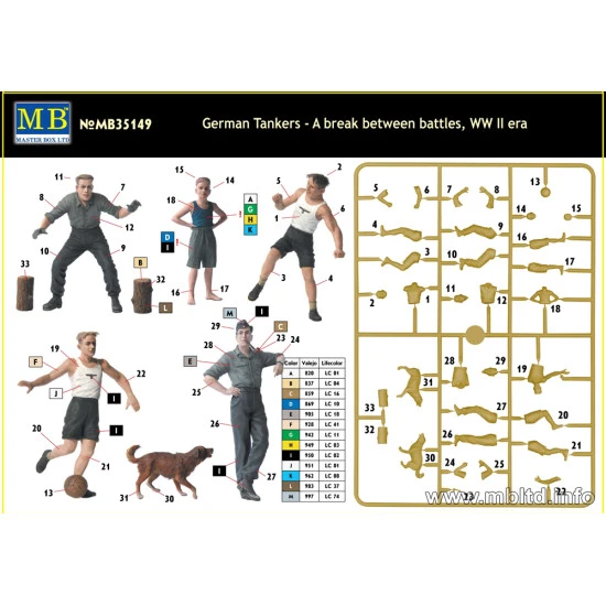 German Tankers - A break between battles, WW II era 5 figures 1/35 Master Box 35149