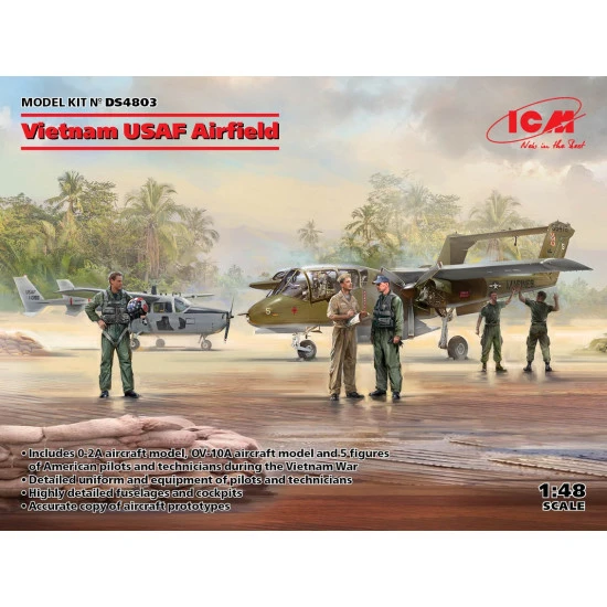 ICM DS4803 - 1/48 Vietnam USAF Airfield scale plastic model kit ICM DS4803 - 1/48 Vietnam USAF Airfield scale plastic model kit