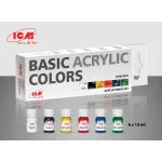 ICM 3010 - Basic Acrylic Colors paint set for plastic model