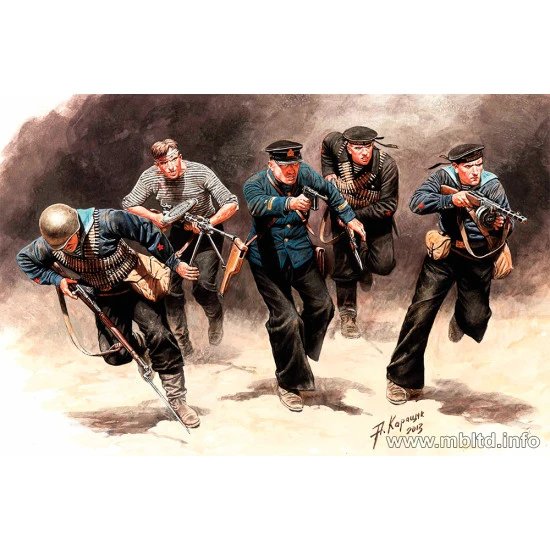 Soviet Marines, Attack, 1941-1942. Eastern Front Battle Series 5 figures 1/35 Master Box 35153 Soviet Marines, Attack, 1941-1942. Eastern Front Battle Series 5 figures 1/35 Master Box 35153