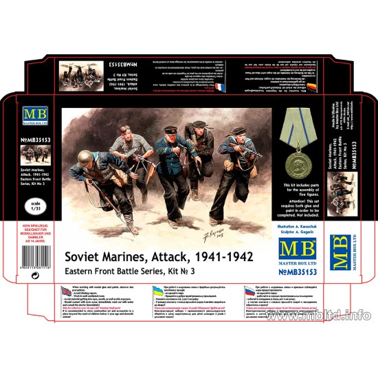 Soviet Marines, Attack, 1941-1942. Eastern Front Battle Series 5 figures 1/35 Master Box 35153 Soviet Marines, Attack, 1941-1942. Eastern Front Battle Series 5 figures 1/35 Master Box 35153
