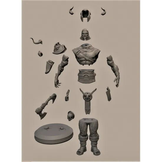 Dnepro Model DN3201 - 1/32 Barbarian Warrior Resin firure 54 mm