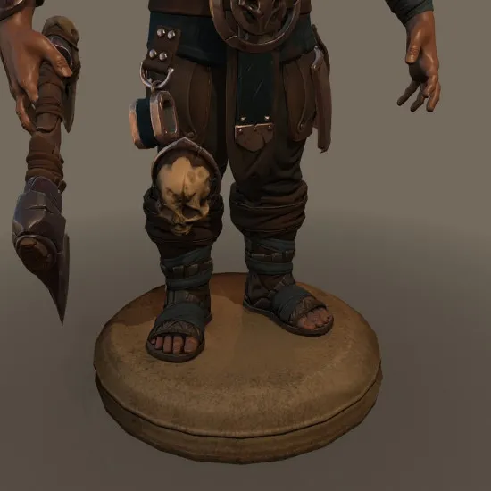 Dnepro Model DN3201 - 1/32 Barbarian Warrior Resin firure 54 mm