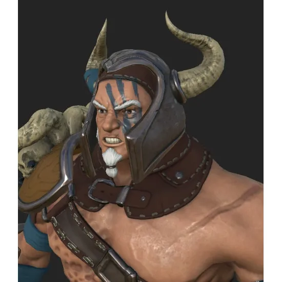 Dnepro Model DN3201 - 1/32 Barbarian Warrior Resin firure 54 mm