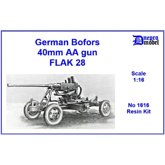 Dnepro Model 1616 - 1/16 German Bofors 40 mm AA gun FLAK 28 resin kit
