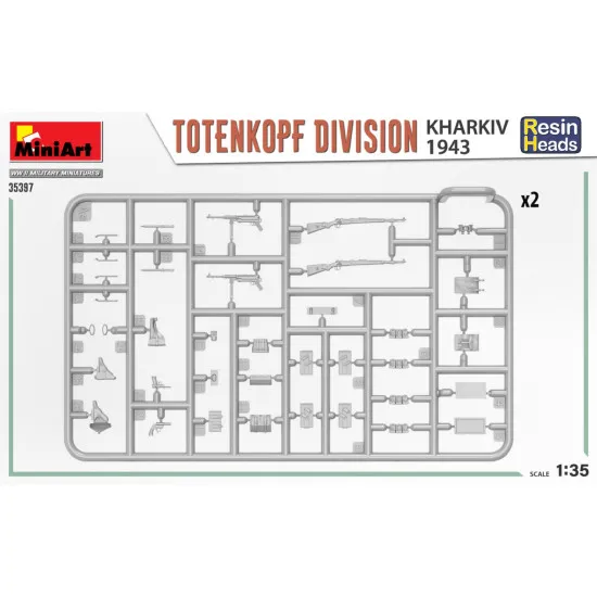 Miniart 35397 - 1/35 Totenkopf division. Kharkov 1943. Resin heads model