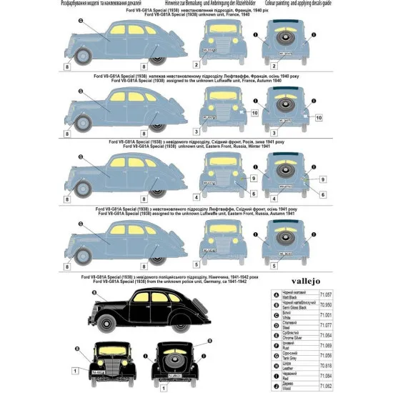 Roden RN817 - 1/35 Ford V8-G81A Special (1938), scale plastic model kit