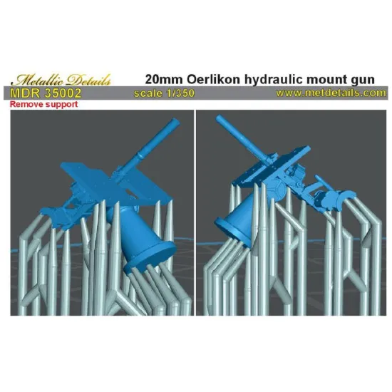 Metallic Details MDR35002 - 1/350 Oerlikon hydraulic mount gun 20 mm