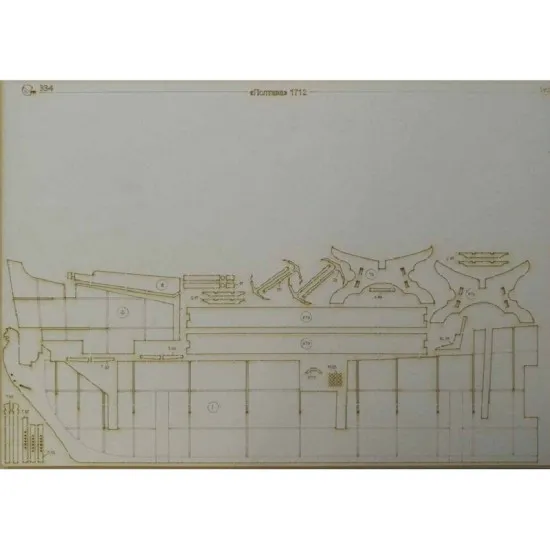 Laser Cutting for Orel 334/2 Battleship Poltava 1/100 Russia, 1712 Military