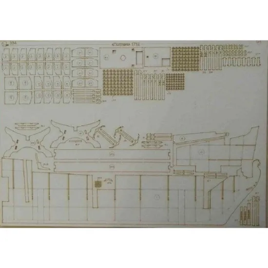 Laser Cutting for Orel 334/2 Battleship Poltava 1/100 Russia, 1712 Military