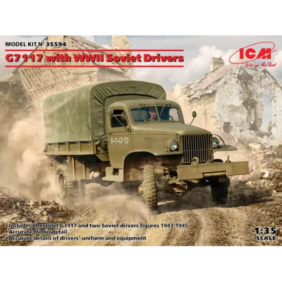 Us Stock Icm 35594 - 1/35 G7117 With Wwii Soviet Drivers, Scale Plastic Model Kit