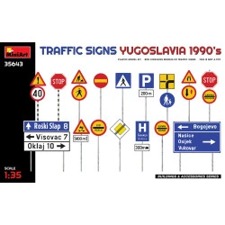 Miniart 35643 - 1/35 Road signs. Yugoslavia 1990s, scale plastic model kit