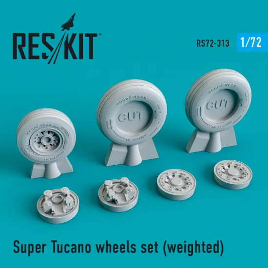 Reskit RS72-0313 - 1/72 Super Tucano wheels set (weighted) for model aircraft