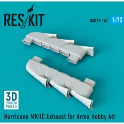 Us Stock Reskit Rsu72-0162 - 1/72 Hurricane Mkiic Exhaust For Arma Hobby Kit For Aircraft