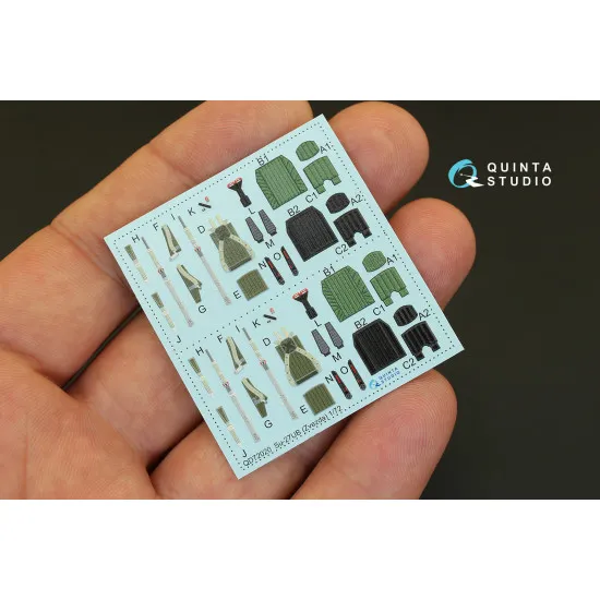 Quinta QD72020 - 1/72 3D-Printed & coloured interior for Su-27UB (Zvezda kit)