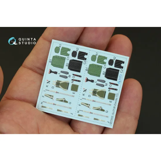 Quinta QD72020 - 1/72 3D-Printed & coloured interior for Su-27UB (Zvezda kit)
